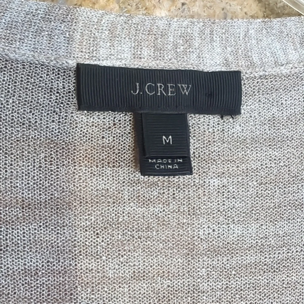 J.Crew silver tan metallic button down cardigan